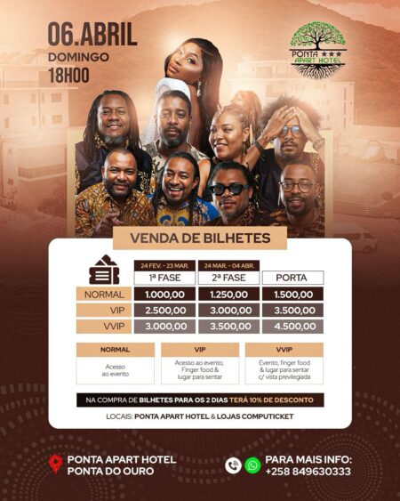 Jazz ao pôr do Sol – 3ª edição -  Melhor da música moçambicana - VVIP