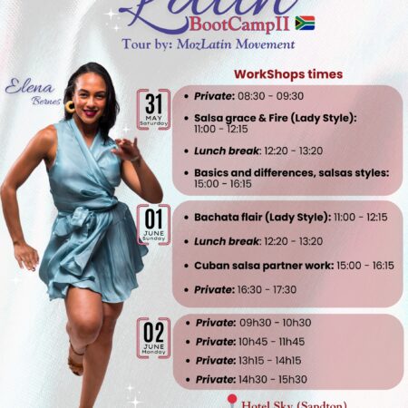 Workshop 1: Salsa Grace & Fire - Lady Style (Elena) - May 31st - 11h00 to 12h15