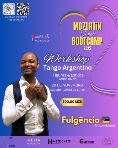 MozLatinDBC - Workshop de Tango Argentino - Figuras e estilos - Professores Fulgêncio & Sílvia (Moçambique 🇲🇿)