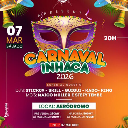Carnaval Inhaca 2026 – Bilhete Com Máscara