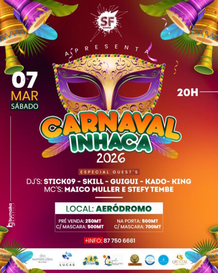 Carnaval Inhaca 2026 – Bilhete Com Máscara