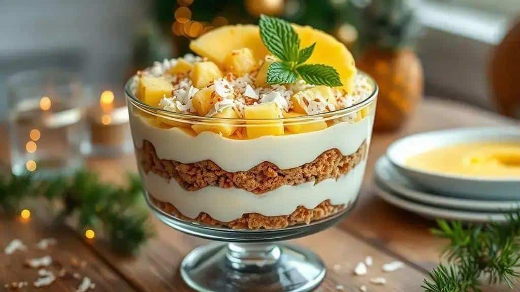 Sobremesa cremosa de ananás: frescura tropical simples com um toque especial