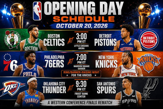 Calendário completo da NBA destaca confrontos de alto risco e gera nova narrativa em torno dos 76ers